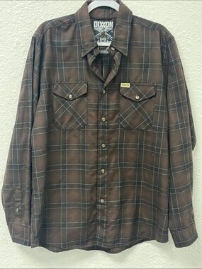 DIXXON “The Calico” Brown and Black Plaid Snap-Front Work Shirt #1096